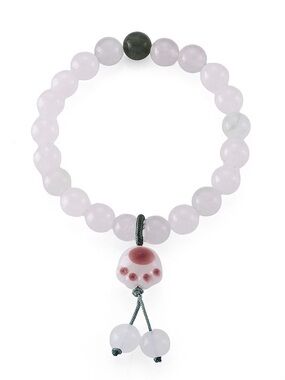 Green and white jade stretch bracelet